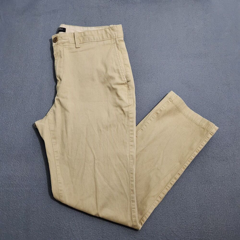 Banana Republic Chino Pants Men 33X30 (34X28) Tan Aiden Bedford Fit
